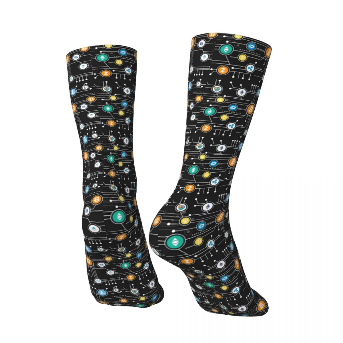 Crazy Sock for Men Cryptocurrency Bitcoin Altcoin Blockchain Harajuku Bitcoin BTC Mining Bit Coin Seamless Boys Crew Sock Casual