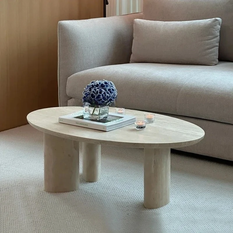 

BNatural travertine coffee table wabi-sabi wind villa living room coffee table