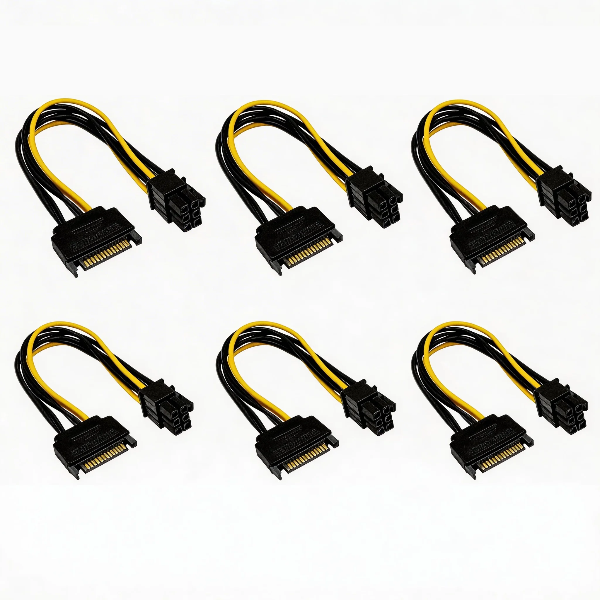 

6pcs SATA Power Cable For Riser Card 15 Pin To 6 Pin PCI EXPRESS PCI-E Sata Graphics Converter Adapter Video Card Power Cord