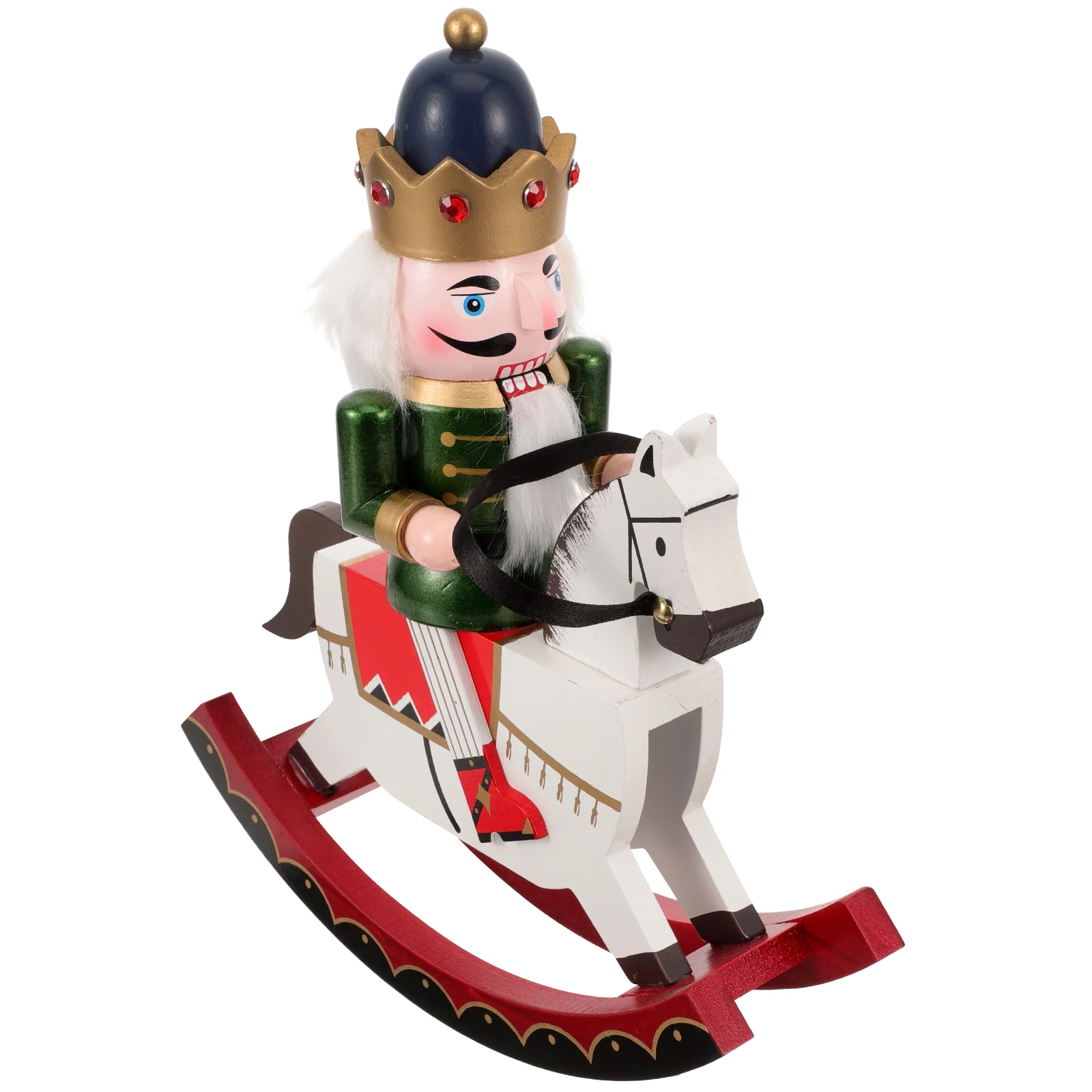 

Nutcracker Decorative 30cm Wooden Crafts Green Christmas Soldier Puppet Home nament Traditional Wooden Horse Nutcracker Soldier