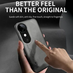 For Vivo V40 Чехол для Skin Feel Shockproof Matte Leather Case Soft Back Cover Funda For Vivo V40