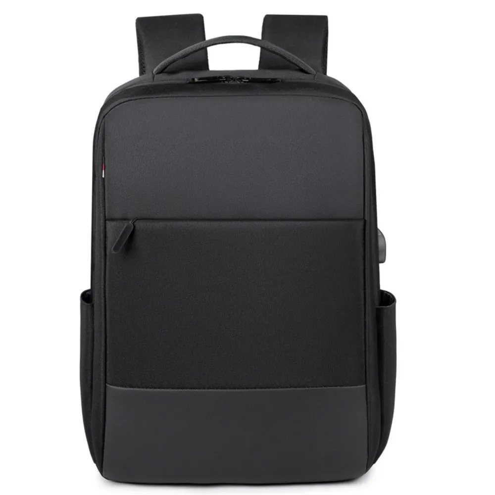 حقيبة ظهر للرجال بسعة كبيرة مقاومة للماء من قماش أكسفورد حقيبة مدرسية للطلاب مع منفذ شحن USB حقيبة سفر