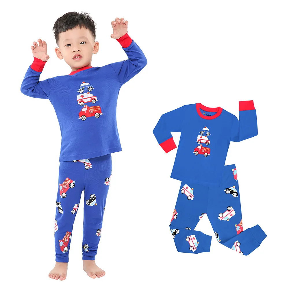 100 Cotton Boys Pajamas Sets 2pcs Children's Sleepwear Kids Clothing Sets Toddler Baby Nightwear Pajama Suits for 2-8 Years