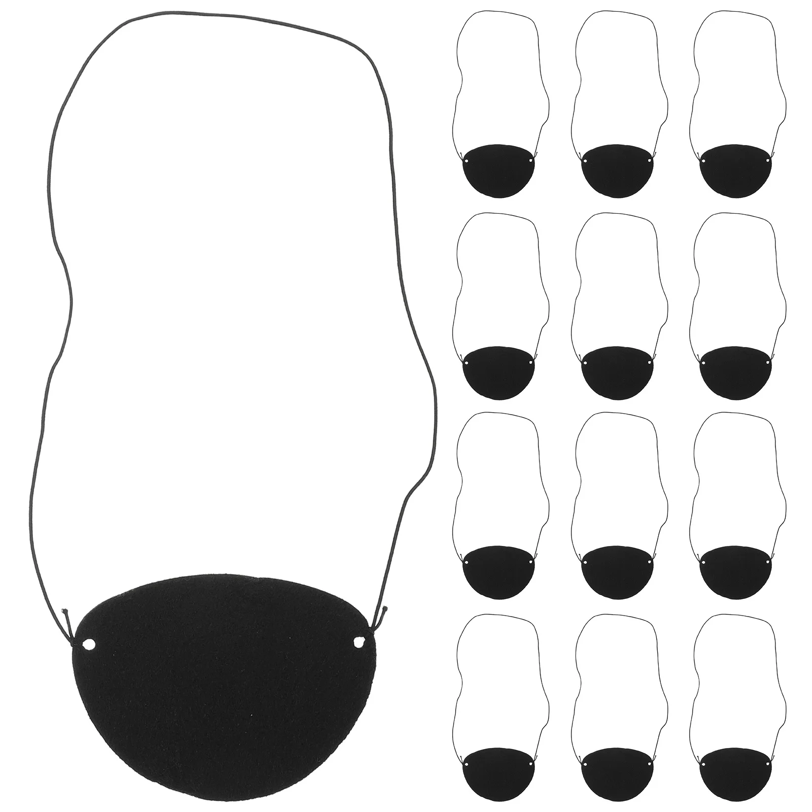 96 قطعة من رقع عين القراصنة من اللباد للهالوين، رقعة عين واحدة للبالغين، حزام مطاطي، مستلزمات الحفلات التنكرية