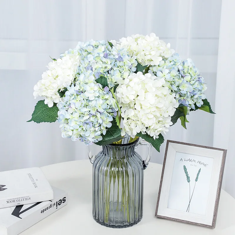 

Simulation Fake Bouquet Romantic Artificial Flower Hydrangea Wedding Home Garden Decoration Fake Silk White Bouquet