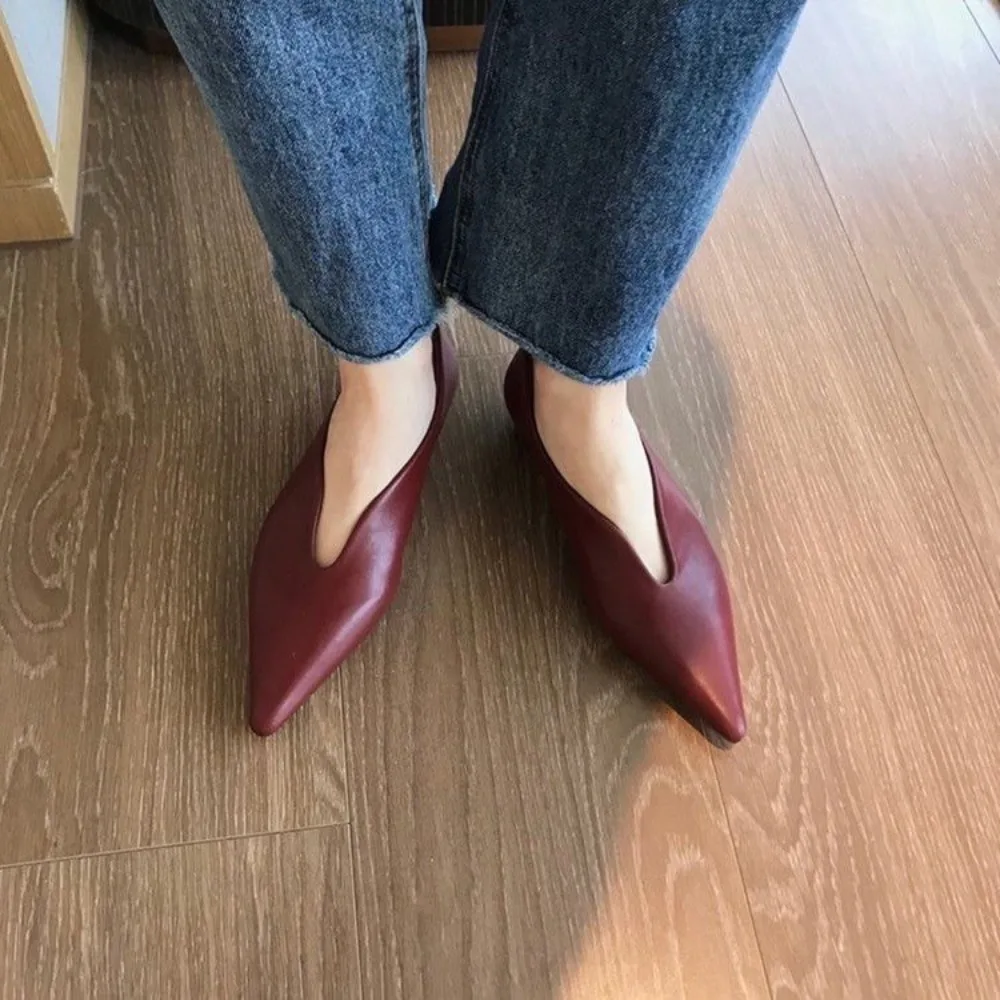 Zapatos de mujer a la moda, sandalias planas con punta, zapatos Oxford retro con punta en pico, mules casuales para mujer, zapatos para caminar