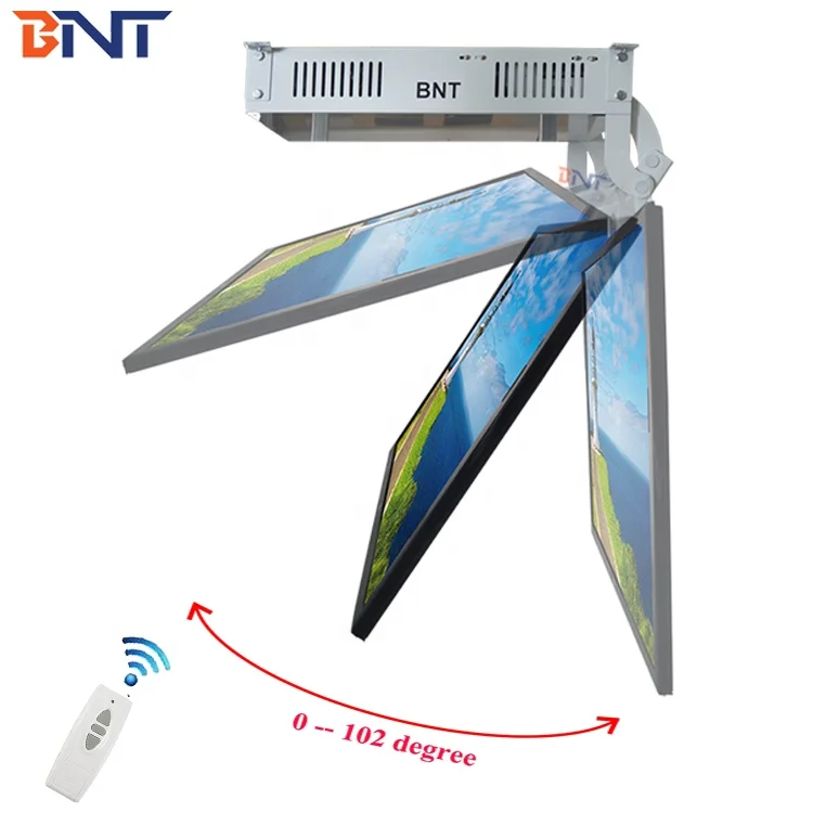 55 to75 Inch Wireless Control Motorized Flip Down from Ceiling TV Lift Mechanism with tv mount bracket