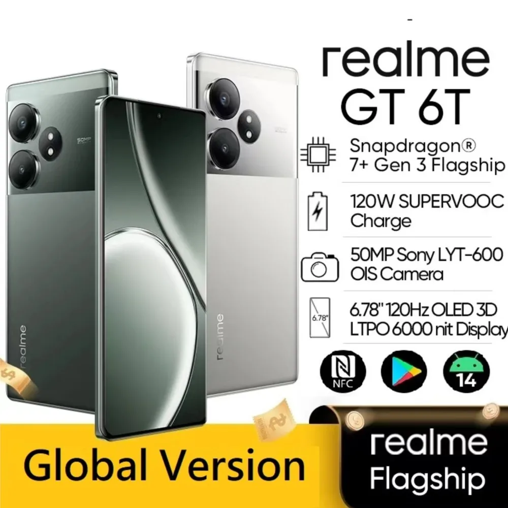 [World Premiere] realme  GT 6T Smartphones Snapdragon 7+ Gen 3 Processor 6.78