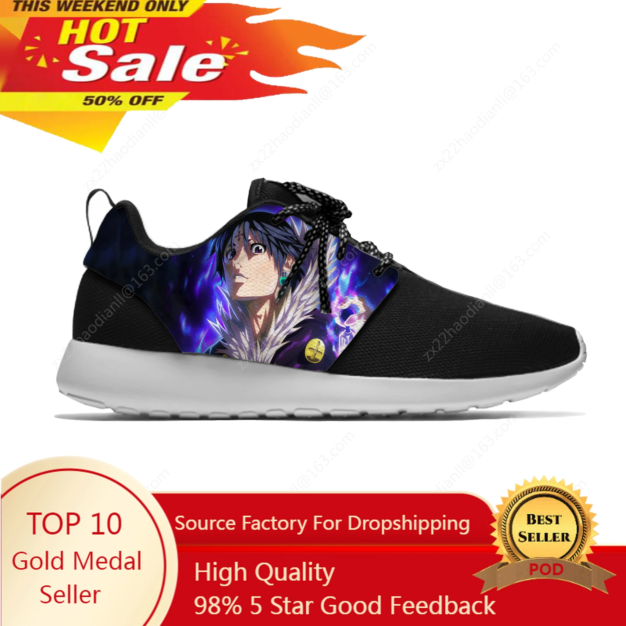 Anime Manga Hunter X Hunter Chrollo Lucilfer HxH Sport Running Shoes Casual Breathable Lightweight 3D Print Men Women Sneakers