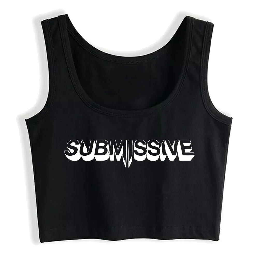 Submissive Design Sexy Slim Fit Crop Top Hotwife Humorous Fun Flirting Style Tank Tops Sugar Baby Naughty Training Camisole - view 3