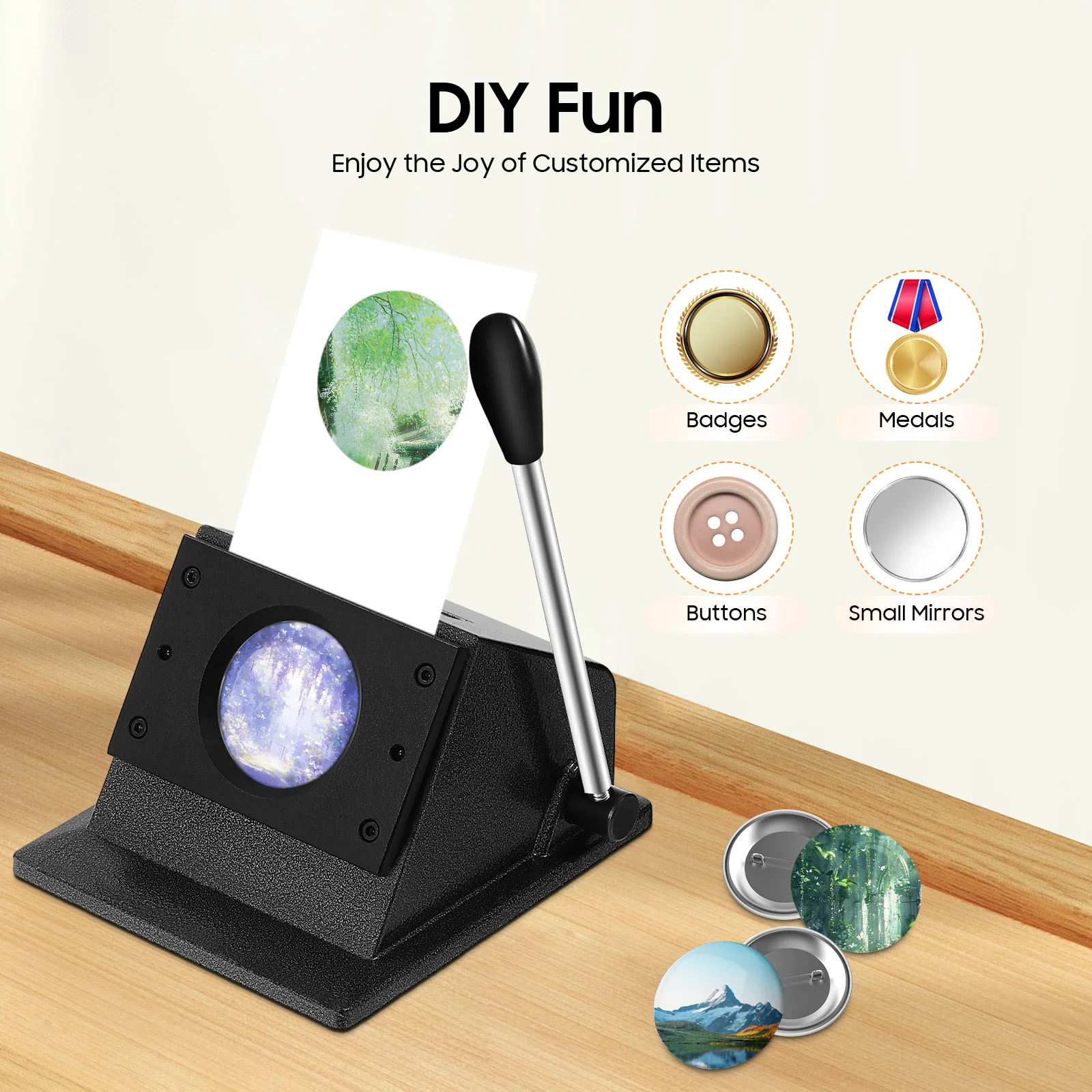 

Round Stamping Cutting Tool Manual Circular Punch Press Badge Making Die Cutter Paper Cutting Equipment