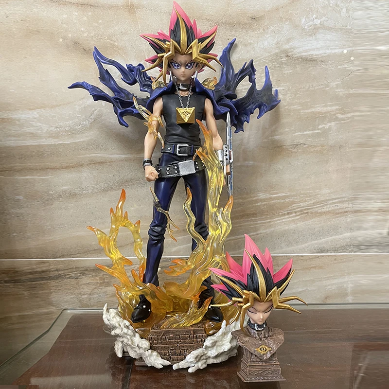 Figurine d'anime Duel Monsters, Gk Yugi Muto, figurines en PVC à 2 têtes, modèle de statue, collection de beurre, jouets, cadeaux de Noël pour enfants, 28cm