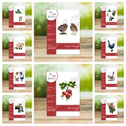 New Arrival Two Red Robins Scamper Die Feathered Gathering Die Set Scrapbooking Metal Cutting Dies Christmas Craft Make Stencils