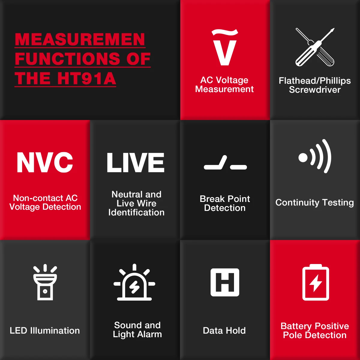 HABOTEST HT91A Pen Type Voltage Tester measurement of AC Voltage wire continuity detection AC Voltage Electrician Tester