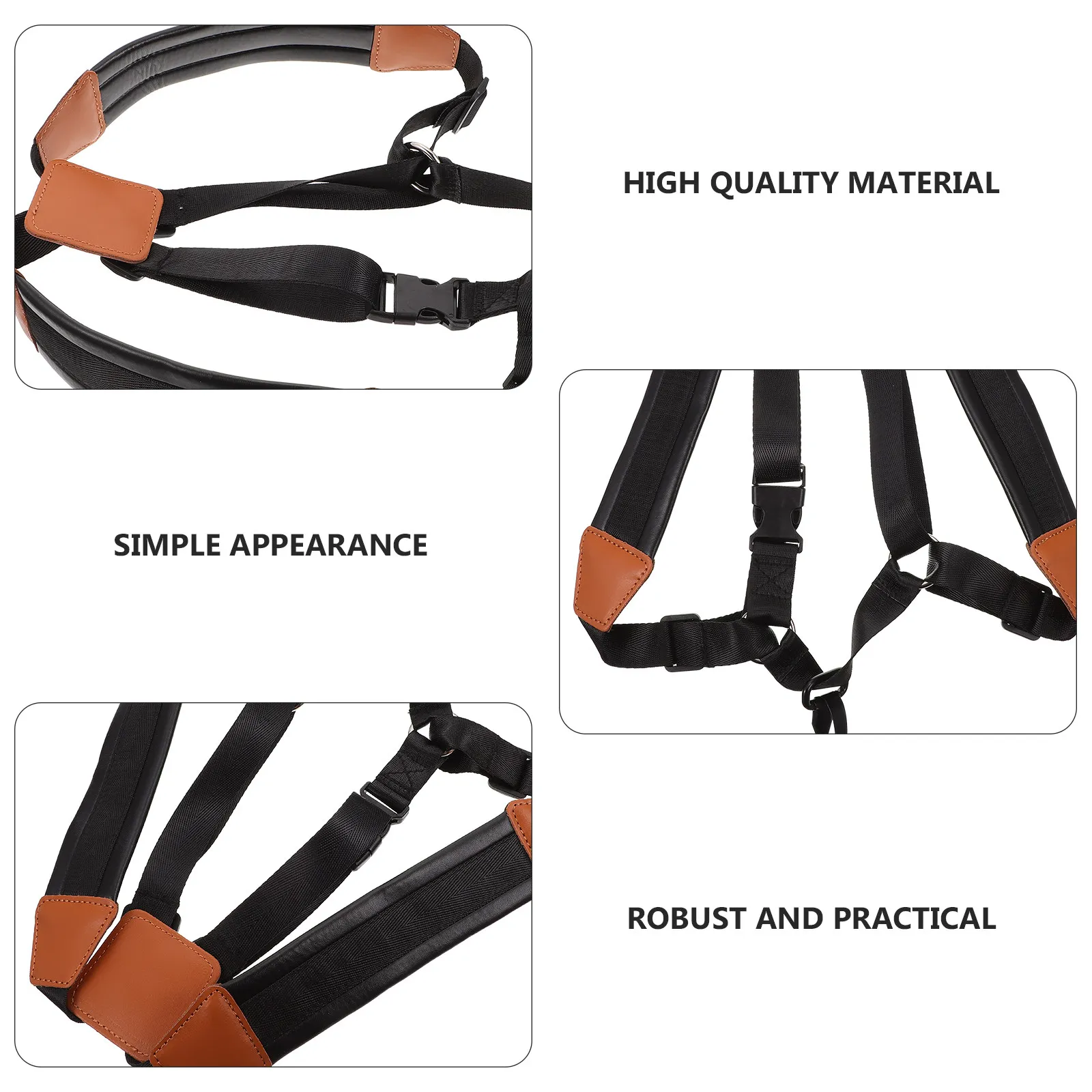 2Pcs Kids Saxophone Strap Simple Structure Time Saving Labor Saving Comfortable Flexible Black Kids Saxophone Strap