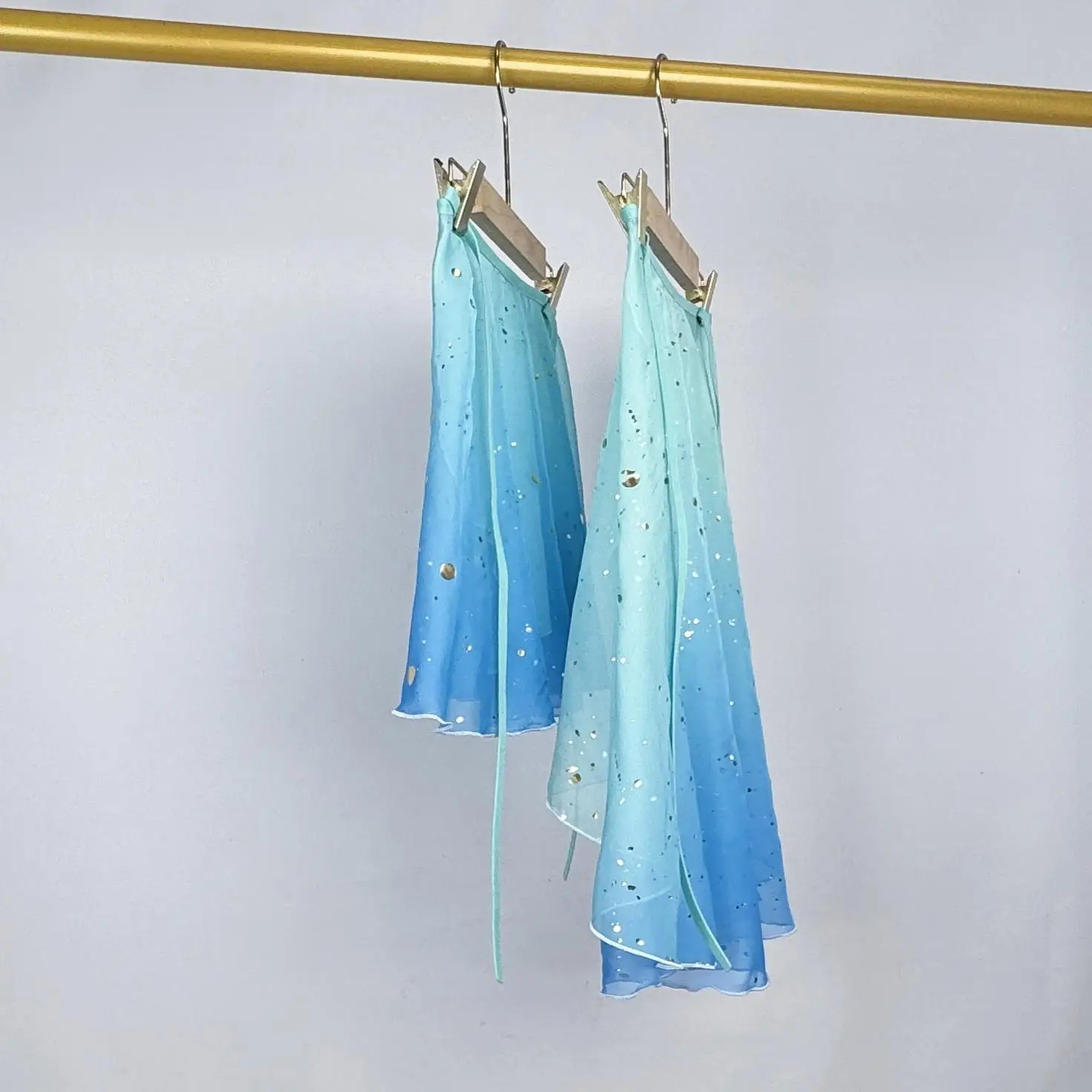 Traje de dança de balé adulto feminino personalizado, peça única, renda, gradiente, estampagem a quente, saia de treinamento básica diária