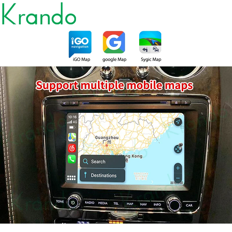 Krando Carplay Interface for Bentley Continental GT Flying Spur 2014 -2018 Car Navigation Android Auto Upgrade Box Plug and Play view 5