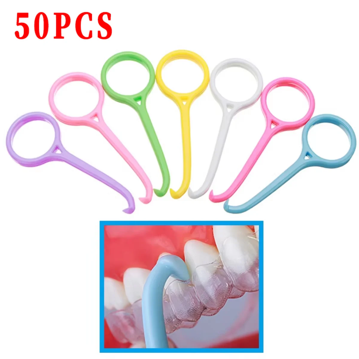 

50PCS/Set Dental Aligner Remover Invisible Braces Extractor Bracket Orthodontic Tooth Hook Dental Tools Dentisty