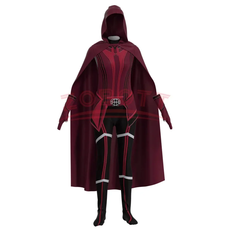 2025 ♥ New 110-190 Adult Kid Sexy Scarlet Witch Wanda Costume with Cloak Headband Superhero Maximoff Jumpsuit Cape Cosplay Fu ☆★