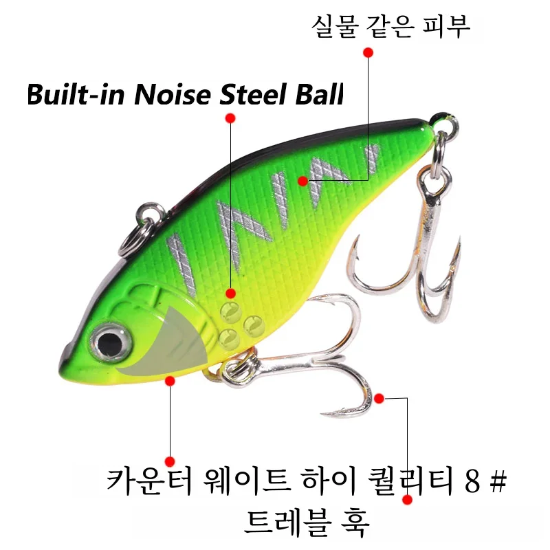 1 pz inverno ghiaccio VIB richiamo di pesca 5.5cm 15g affondamento vibrazione Wobbler plastica artificiale esca dura per tutte le profondità