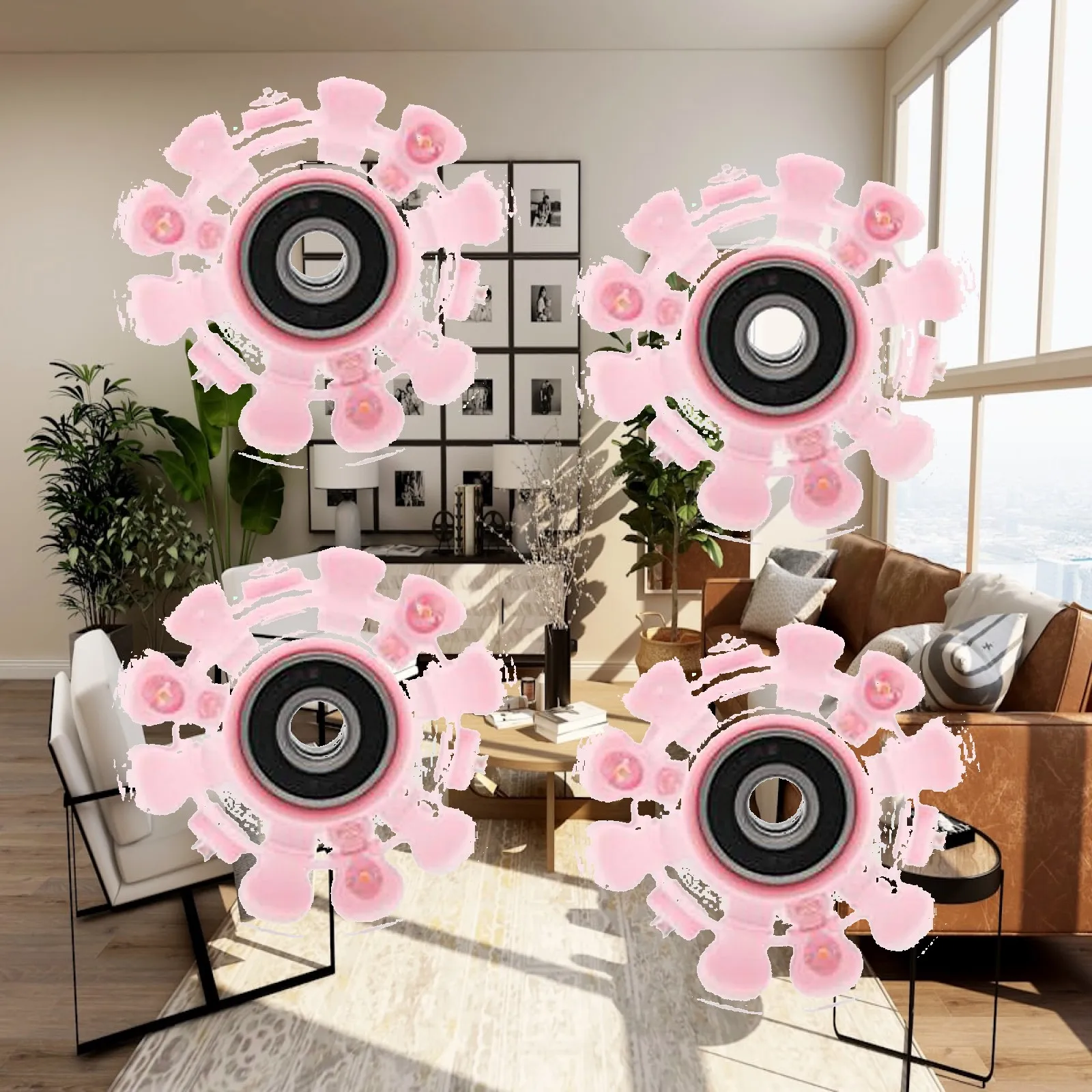 

Double Row Luminous Roller Skate Wheels 58mm PU Non-slip Ball Bearings for Kids Skating Accessories