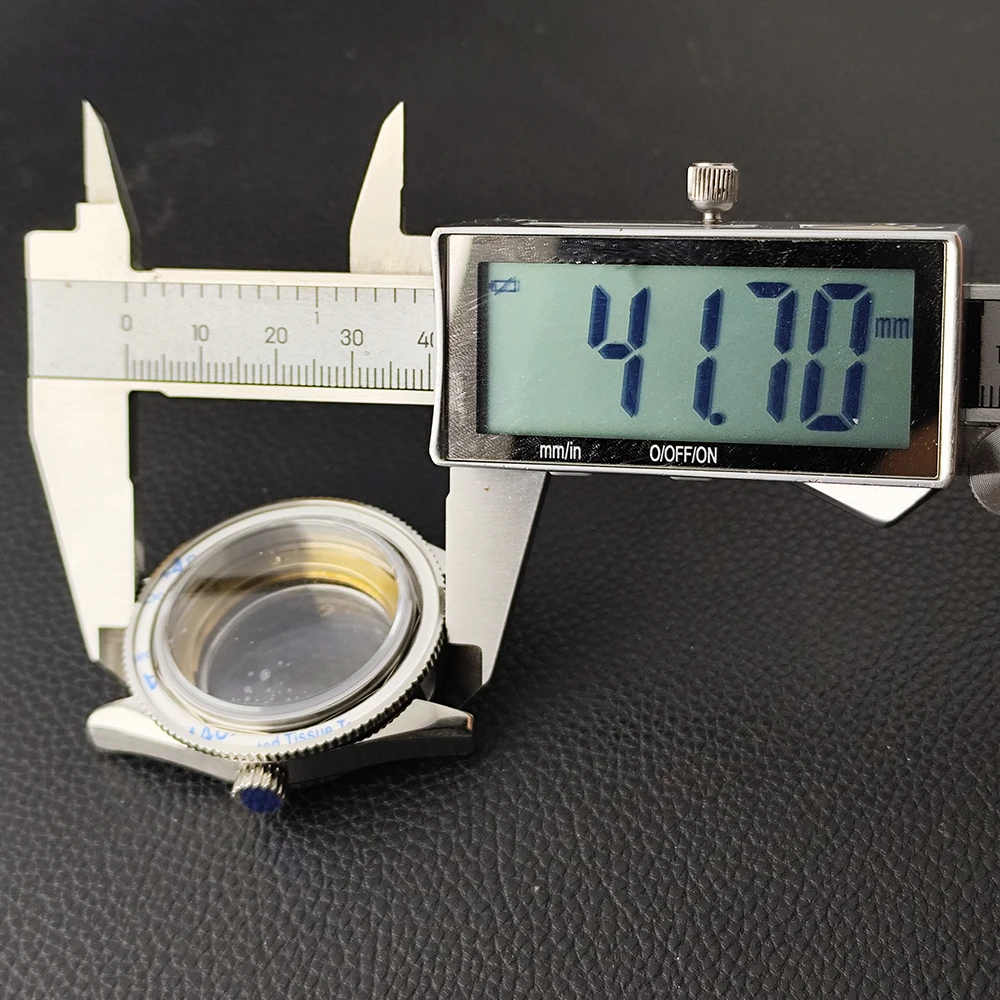 8215 حافظة 41.7 مللي متر حافظة من الفولاذ المقاوم للصدأ تناسب 8215 ساعة يد تعمل بالحركة اكسسوارات الياقوت ساعة زجاجية للرجل 20 مللي متر حزام ساعة اليد