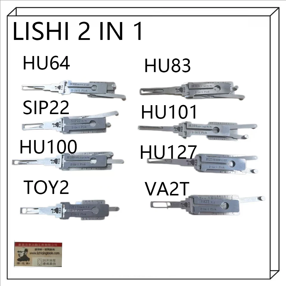 2026 NEW 2in1 lishi LOCKSMITH TOOL 2 in 1 tool HON66 HU100 HU100(10) HU100R HU101 HU64 HU66 HU83 HU92 K5 SIP22 TOY2 TOY2018 VA2T