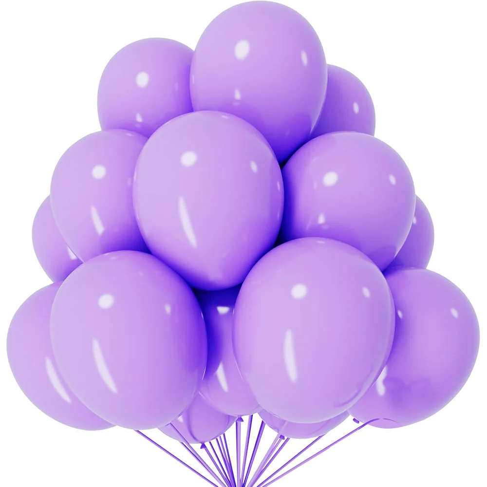 Ballon en Latex violet clair 5-100 pièces/paquet 12 pouces pour mariage fête d'anniversaire fiançailles anniversaire activité décorations fournitures