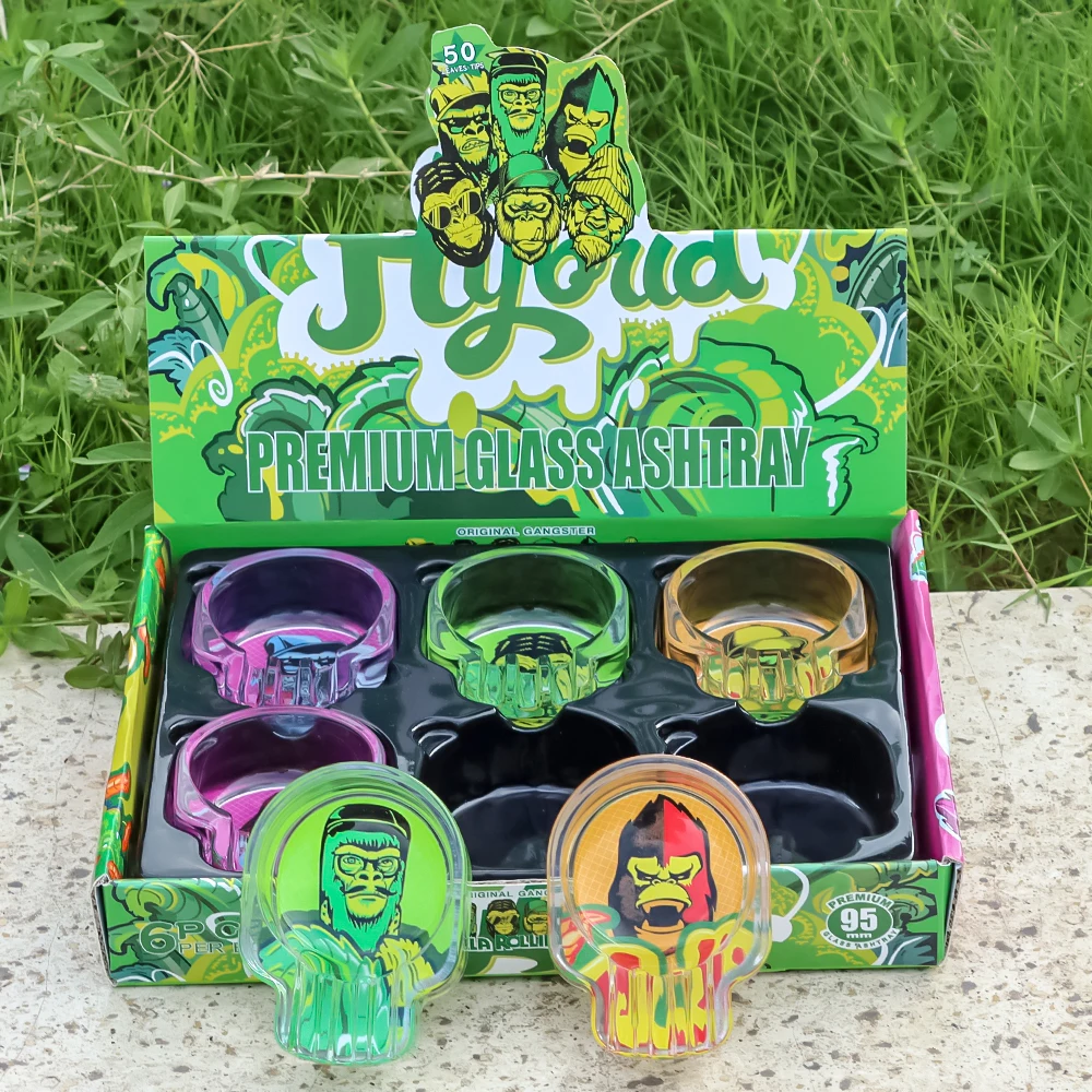 

6Pcs Creative Ashtray for Home Gorilla Pattern Lighters Smoking Cigar Ashtray Outdoor Desk Portable Ash Tray Smoking Accessory