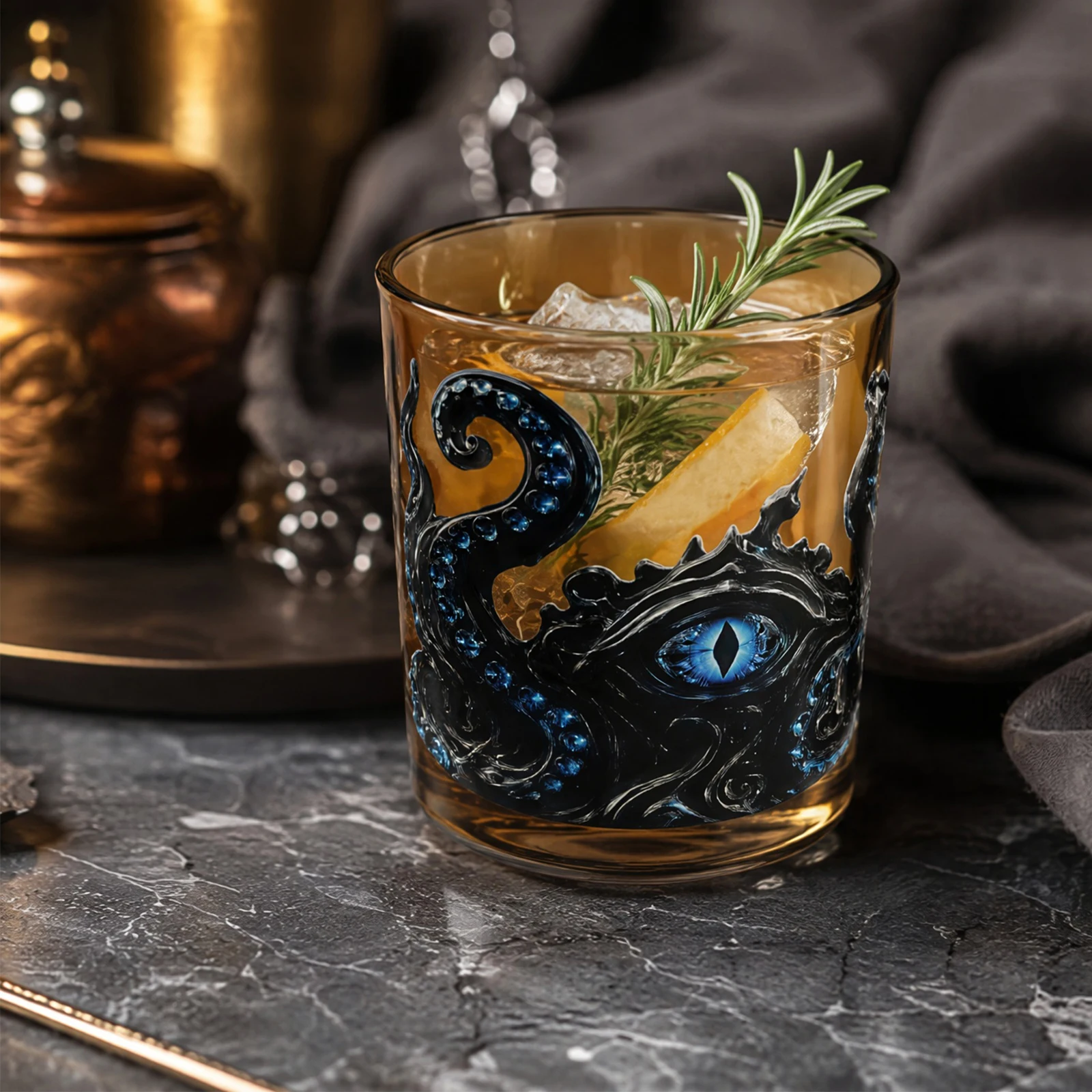 for Octopus Whiskey Glass with Heavy Base Sea Monster Whiskey Glass Pirate Themed Design for Drinking Enthusiasts