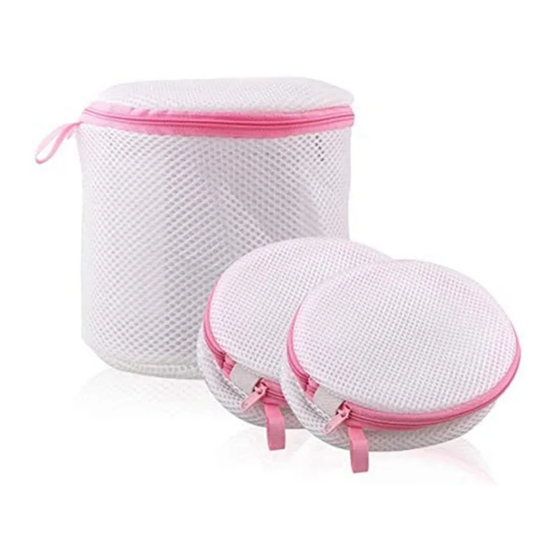 HLZS-10PCS BH Wäschesack Wäschesack Wiederverwendbarer Wäschesack aus Mesh-Stoff Set Rosa
