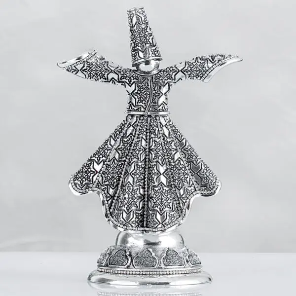 LaModaHome Whirling Dervish Design Islamic Gift In Silver Color for Home