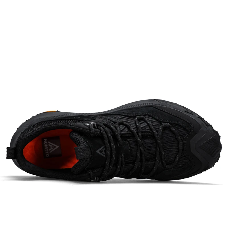 HUMTTO Wandelschoenen voor heren Antislip sportschoenen voor heren Leer Veiligheid Wandelen Outdoor Sneakers voor heren Ademende trekkinglaarzen