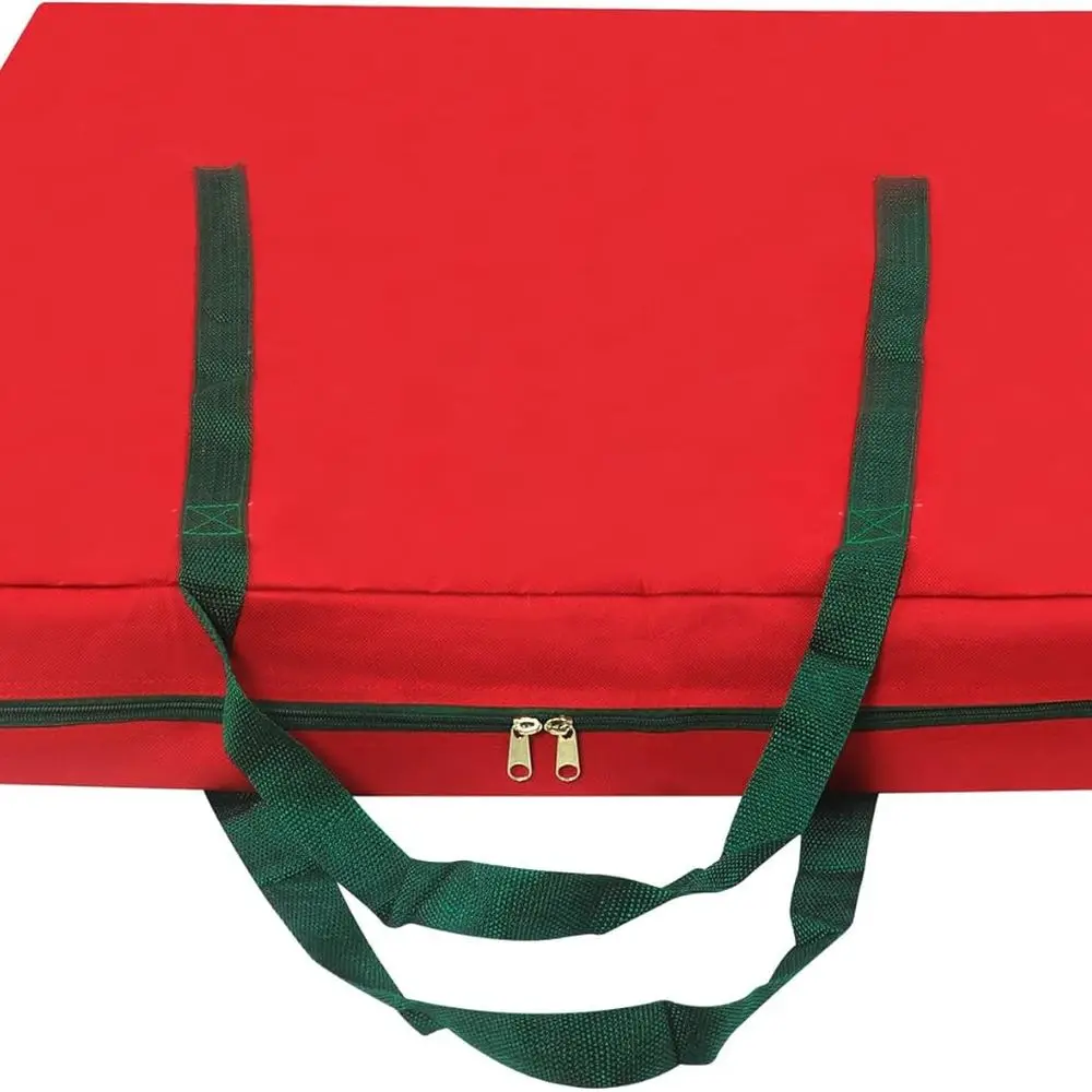 

Большая сумка для рождественской елки из красного полиэстера с ручками и молнией для выдвижной елки и украшений длиной 6 футов.