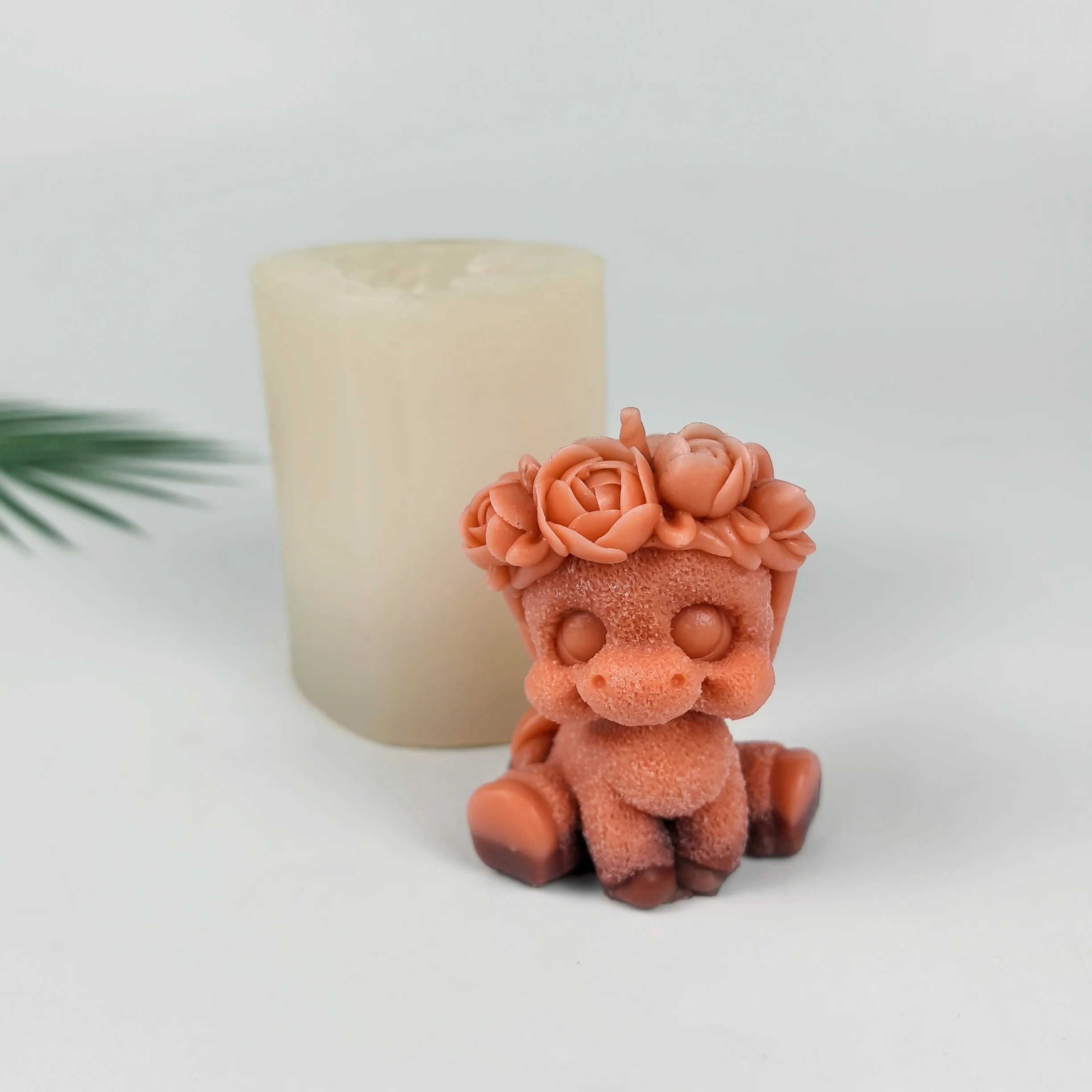 3D Animals Mold Wreath Pony Moulds Silicone Candle Soap Molds Clay Resin Cake Decor Wedding Birthday Candles Handmade DW0853