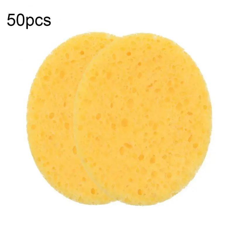 Face Round Makeup Remover Sponge Natural Wood Pulp Sponge Cellulose Compress Cosmetic Puff Facial Washing Sponge