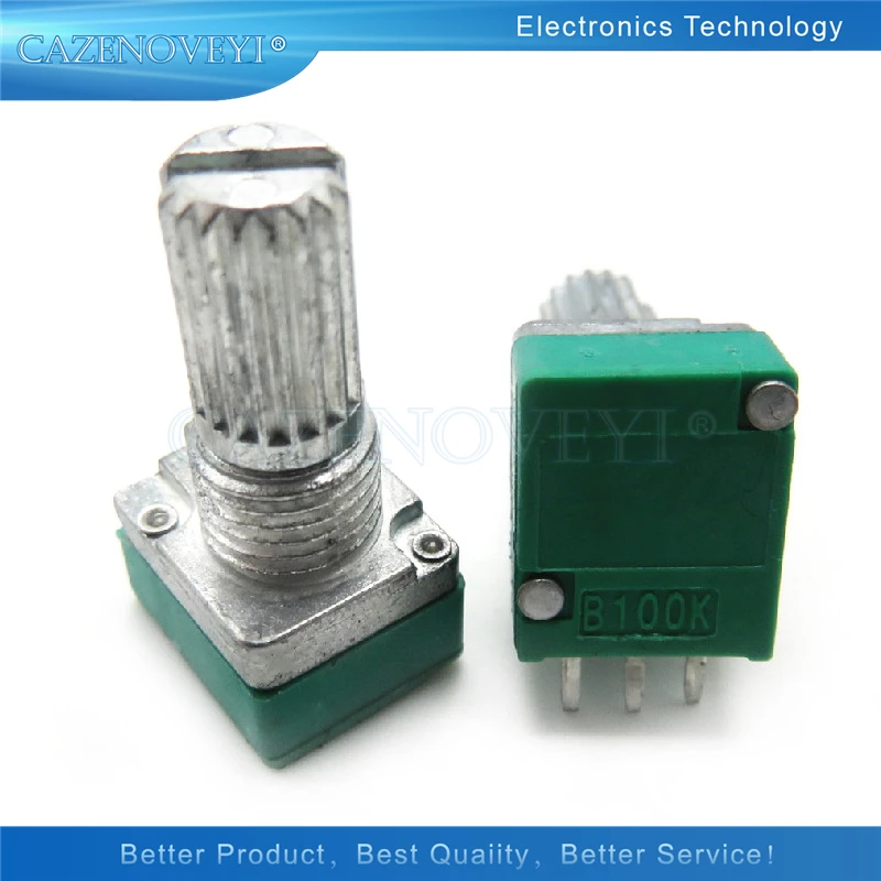 10PCS RK097N B1K B5K B10K B20K B50K B100K B500K B250K B5K with a switch audio 3pin shaft 15mm amplifier sealing potentiometer