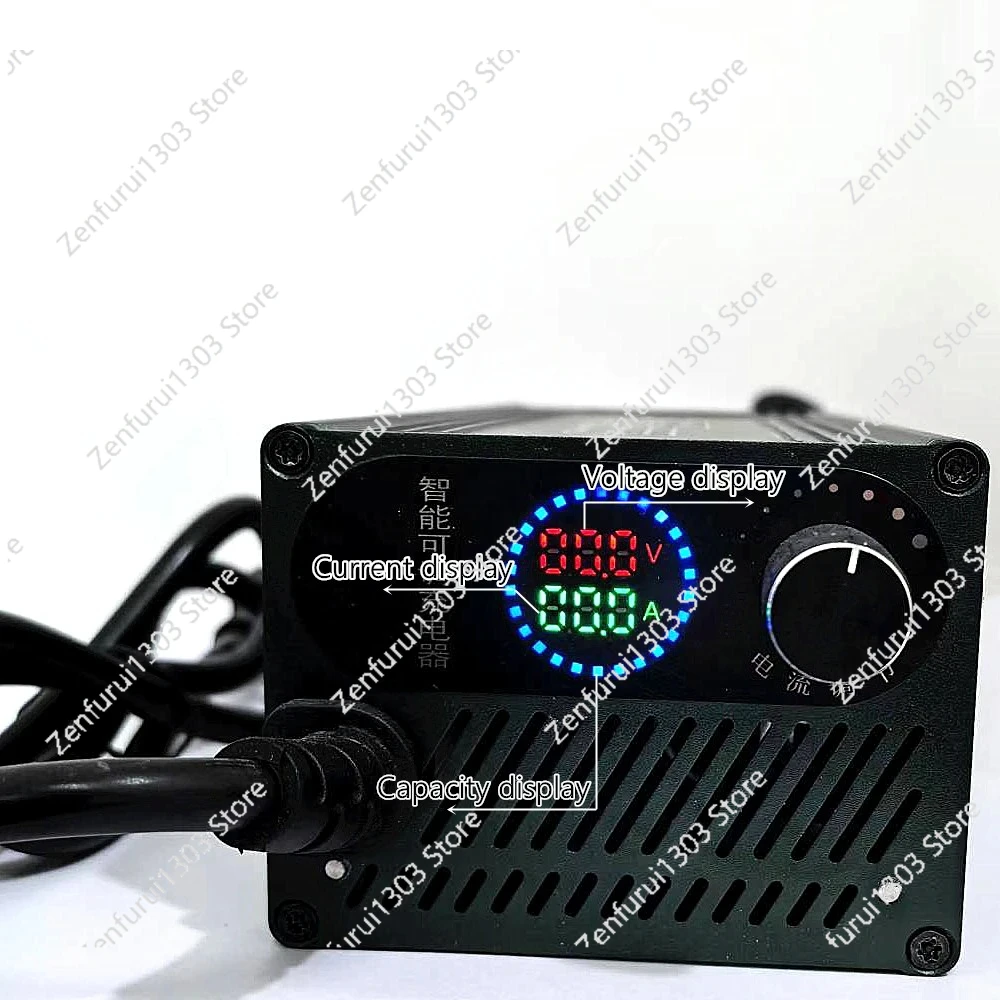 10A 15A Curren Voltage Adjustable 48V 60V 72V 84V 54.6V Li-ion Lifepo4 Lithium Battery Charger 13S 14S 16S 20S 24S charge parts