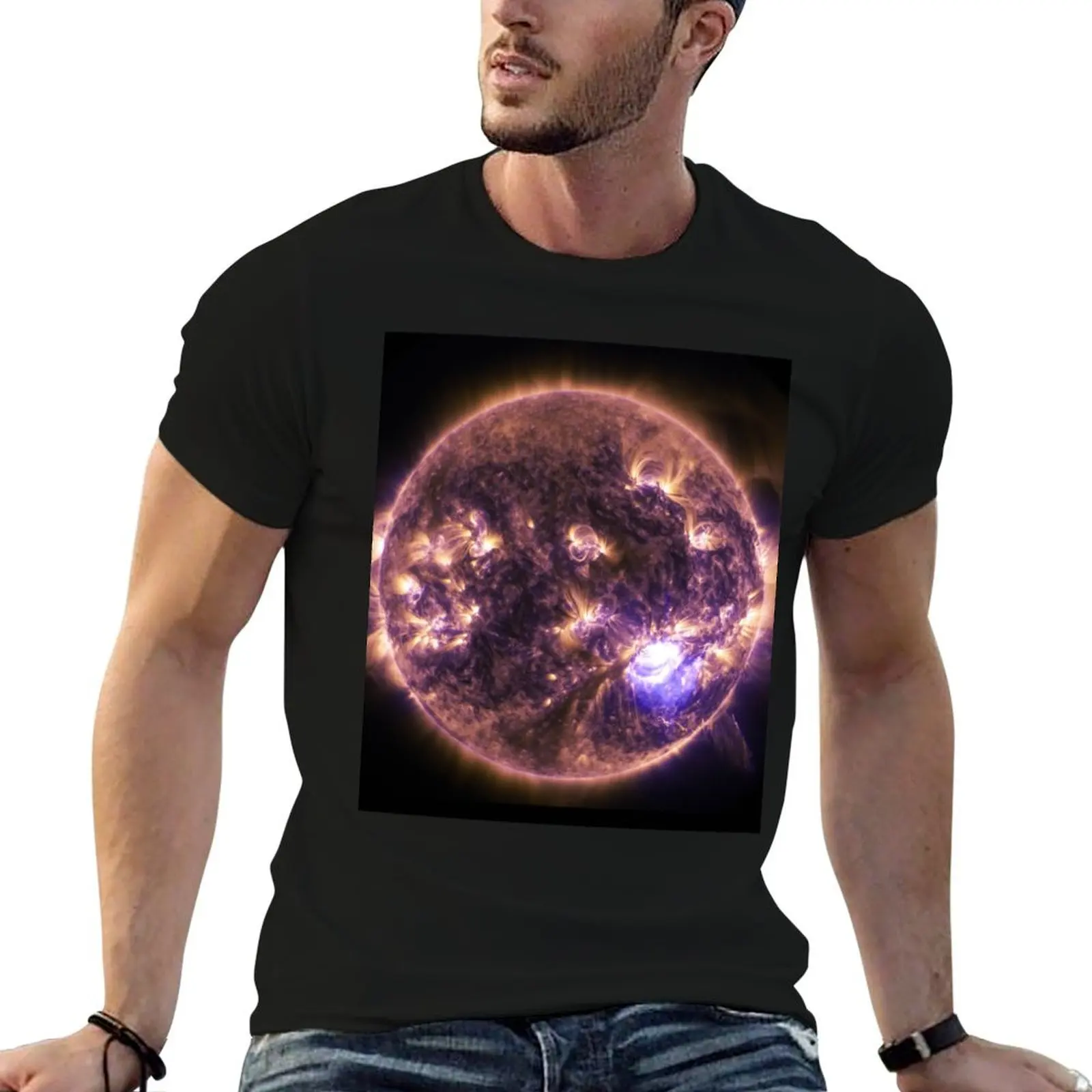 Solar Flare T-Shirt blacks blanks cotton graphic tees oversized t shirt plain black t shirts men