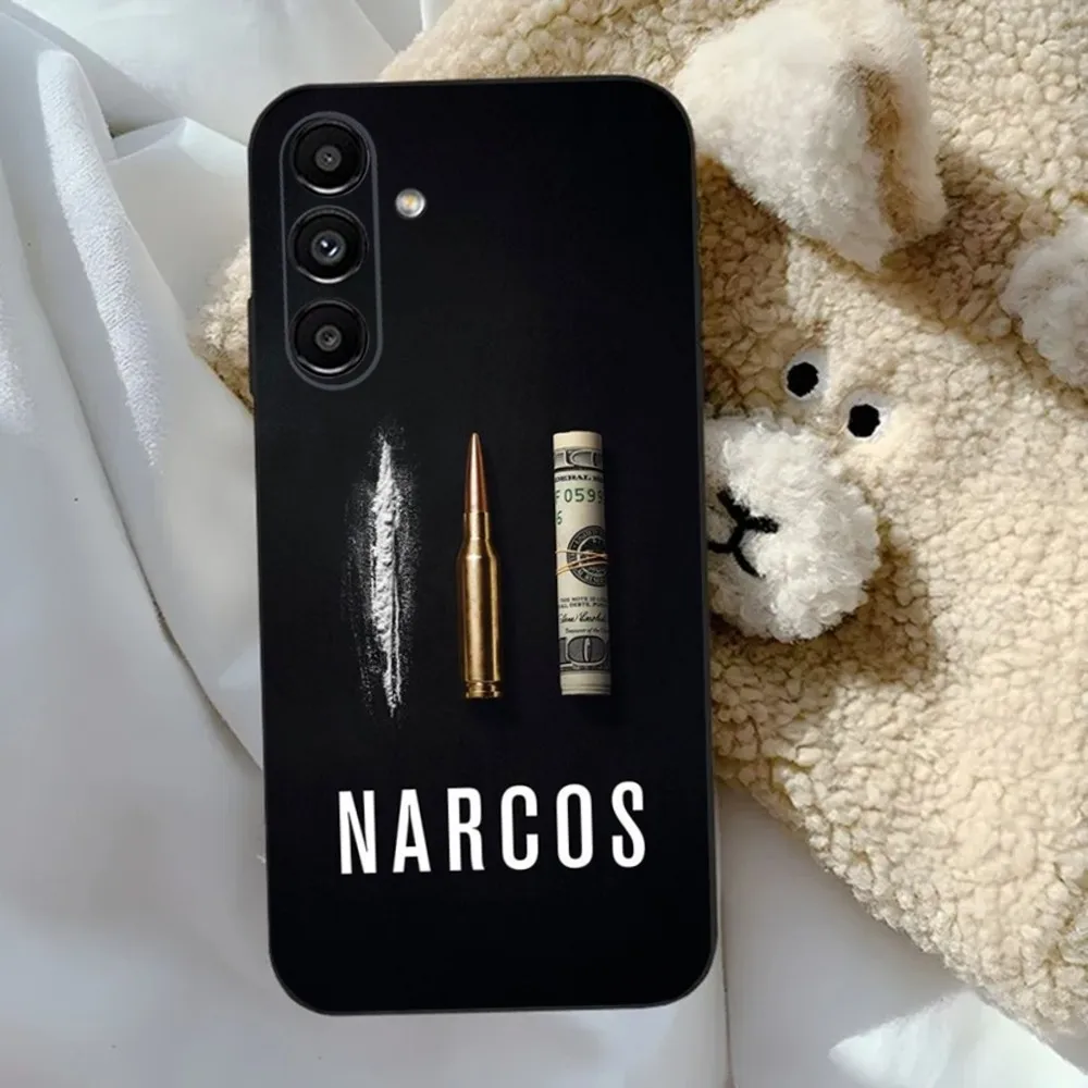 N-Narcos TV Phone Case For Samsung S24,23,22,30,21,10,9,Ultra,Plus,Lite,FE,5G Black Soft Case