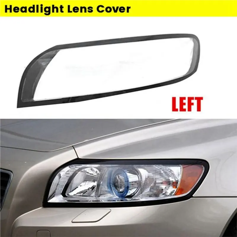 A20K-Transparent Car Headlight Lens Cover 1 Pair For Volvo S40 2007-2012 Headlamp Shell Lampshade Replacement Head Light - view 4