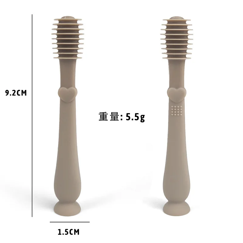 Spazzolino in silicone per neonati 0-1 anni, strumento per la pulizia dei denti e della lingua, accessorio orale per la cura dei denti dei bambini
