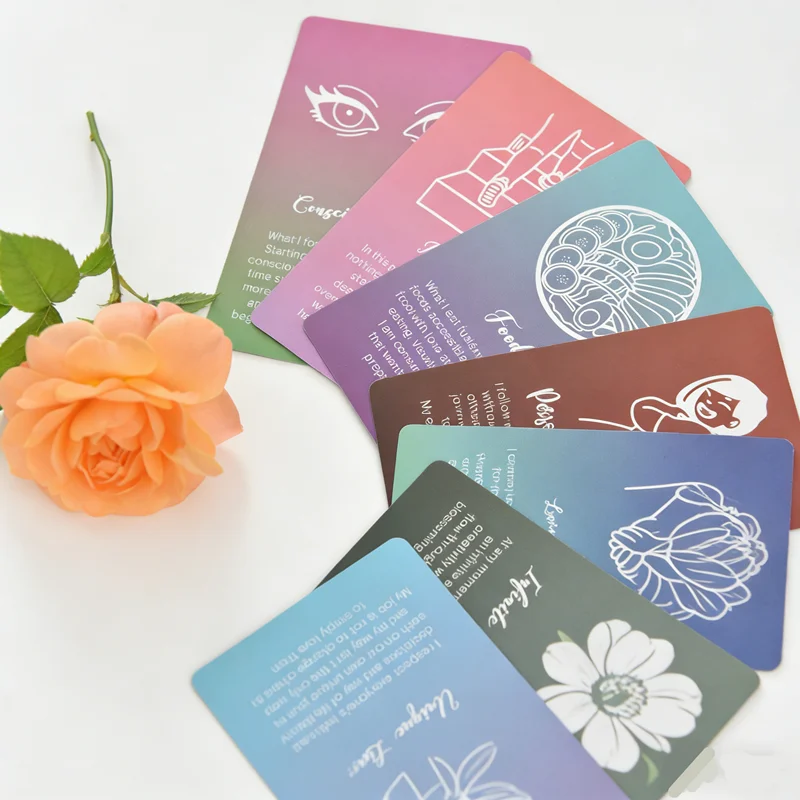 52Pcs/Box Mindful Positive Affirmation Meditation Cards Inspirational Self-Motivation Self Care Gifts for Daily Wellness