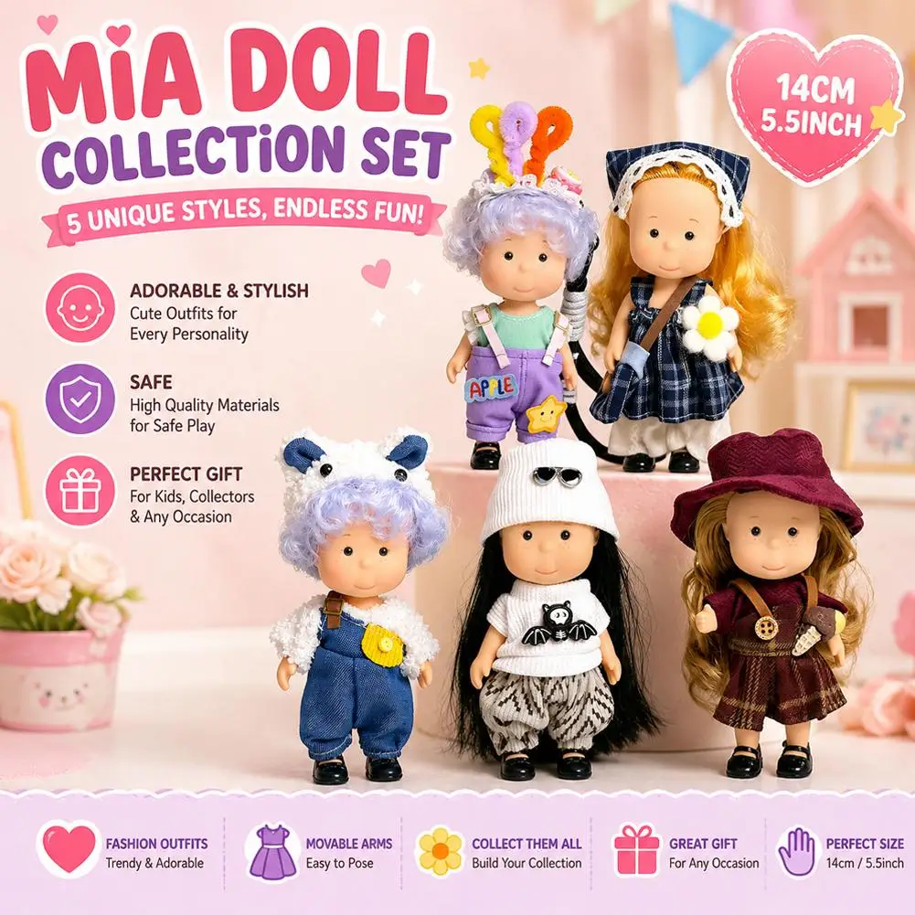14cm Mia Spanish Sweet Potato Doll Set Cute Girl Toy Cross-Border Doll Collection Sweet Potato Dolls Multi Color Optional Set