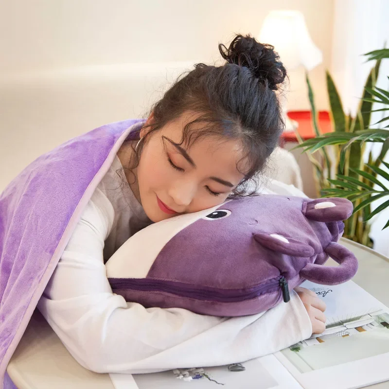 Dual-purpose Air Conditioner Quilt Throw Pillow Cartoon Office Lunch Break Cushion Blanket Car Multi-function Cushion Quilt