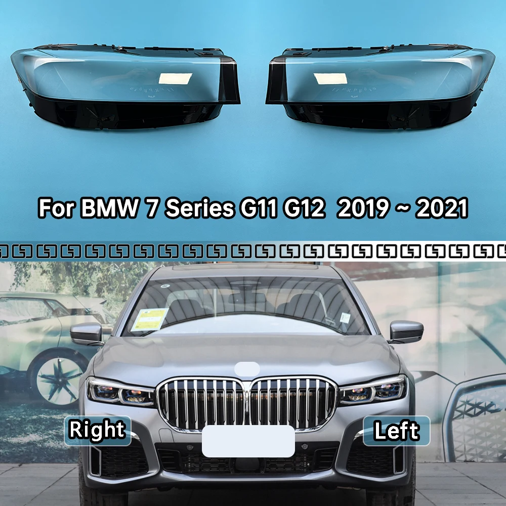 For BMW 7 Series G11 G12 730 740 750 760 2019 2020 2021 Front Headlight Cover Transparent Lampshade Headlamp Shell Plexiglass