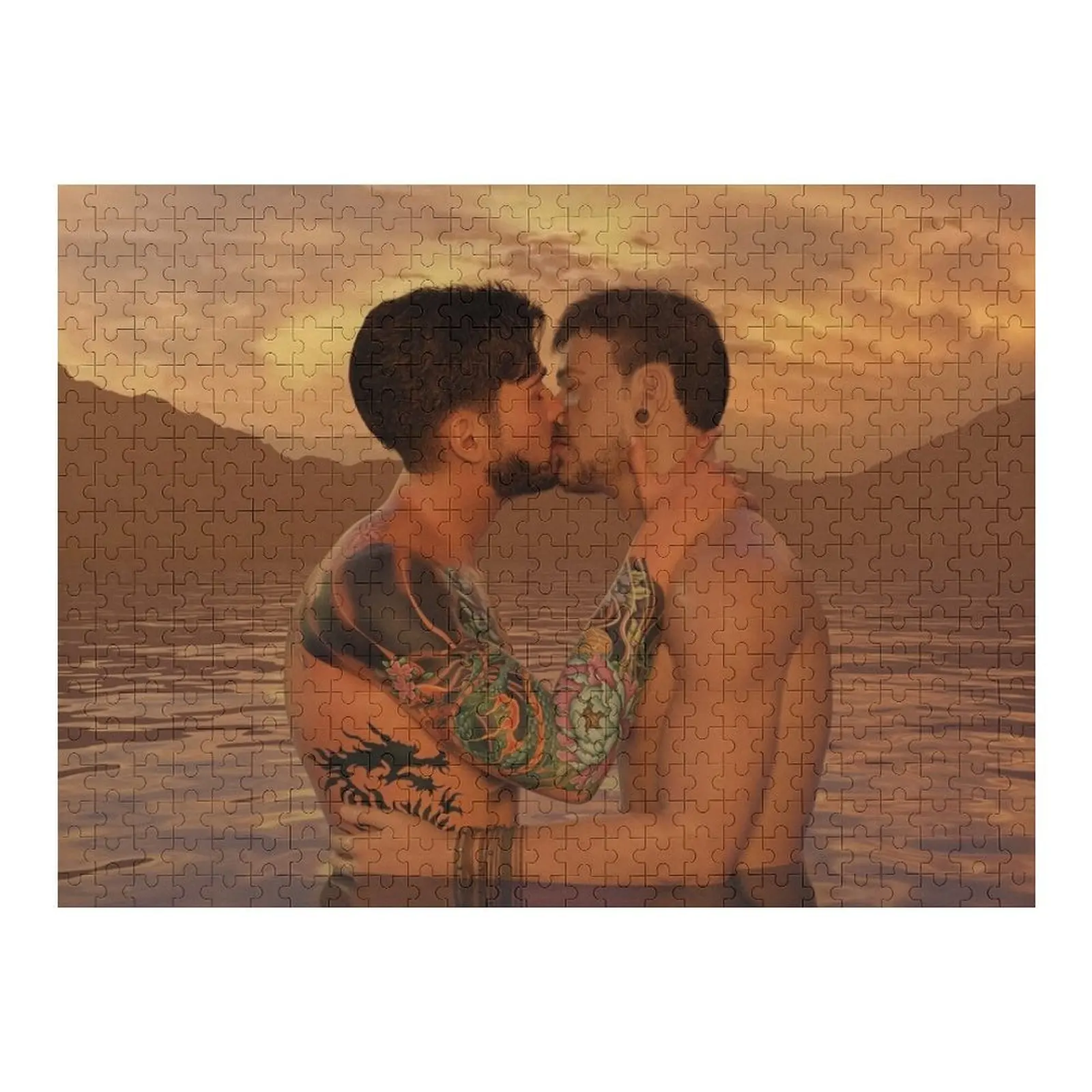 

Lakeside Lovers Jigsaw Puzzle Anime Wooden Compositions For Children Personalized Toy Puzzle