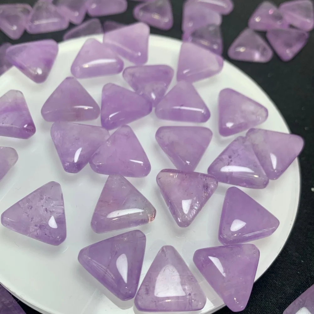 10PCS 15mm Natural Amethyst Quartz Carving Crystal Reiki Healing Jewelry Pendant Cute Rock Decoration for Gift