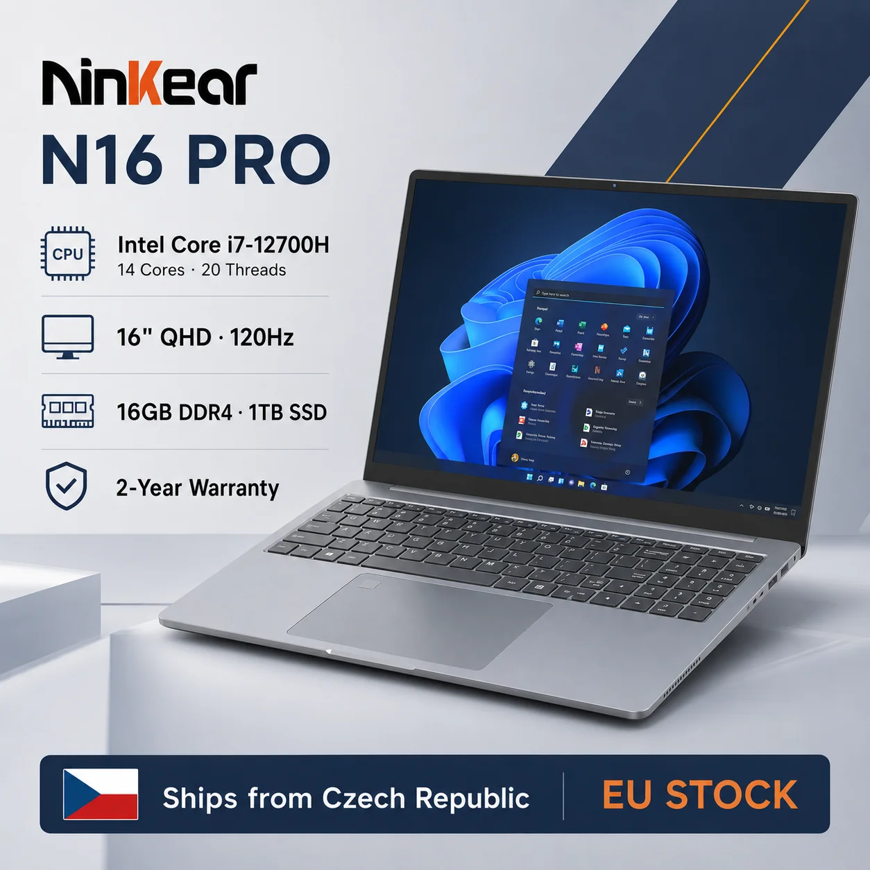 Portátil Ninkear N16 Pro i7 16GB 1TB QHD