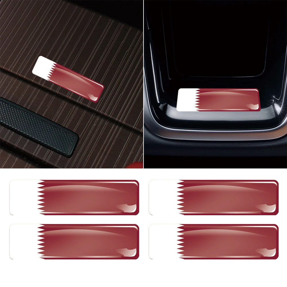 

State of Qatar Flag 3D Stereoscopic Car Stickers Epoxy Resin Badges Laser Decals Motorcycle Modification Decorative Accessories